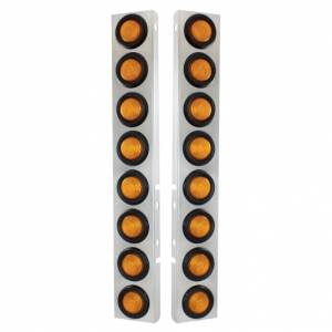 UNITED PACIFIC - 30073 - SOPORTE DEL FILTRO DE AIRE DELANTERO DE INOXIDABLE CON LUCES PLANAS DE 16X 2" Y OJALES PARA PETERBILT