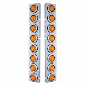UNITED PACIFIC - 30074 - KIT DE FILTRO DE AIRE DELANTERO CON DIEZ LUCES PLANAS INCANDESCENTES DE 2" Y BISEL PARA PETERBILT - LENTE ÁMBAR