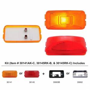 UNITED PACIFIC - 30145RK-C - KIT DE LUCES RECTANGULARES (LIQUIDACIÓN/MARCADOR) CON SOPORTE CROMADO - LENTE ROJA