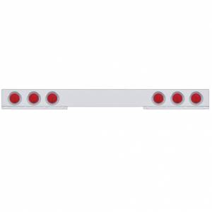 UNITED PACIFIC - 30224 - BARRA DE LUCES TRASERAS CROMADA DE 1 PIEZA CON SEIS LUCES Y VISORES DE 4"