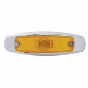 UNITED PACIFIC - 30294 - LUZ DE BOMBILLA HALÓGENA SIMPLE (LIQUIDACIÓN/MARCADOR) CON BISEL DE ACERO INOXIDABLE - LENTE ÁMBAR