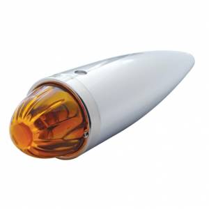 UNITED PACIFIC - 30534 - LUZ DE CABINA TORPEDO CROMADA FUNDIDA CON LENTE DE CRISTAL SANDÍA Y BOMBILLA 1156 - ÁMBAR
