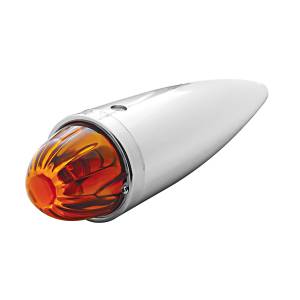 UNITED PACIFIC - 30535 - LUZ DE CABINA TORPEDO CROMADA FUNDIDA CON LENTE DE CRISTAL SANDÍA Y BOMBILLA 1156 - ÁMBAR OSCURO