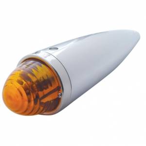 UNITED PACIFIC - 30536 - LUZ DE CABINA TORPEDO CROMADA FUNDIDA CON LENTE DE CRISTAL BEEHIVE Y BOMBILLA 1156 - ÁMBAR