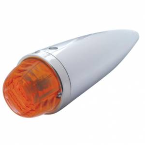 UNITED PACIFIC - 30549 - LUZ DE CABINA TORPEDO CROMADA FUNDIDA CON LENTE DE CRISTAL Y BOMBILLA 1156 - ÁMBAR OSCURO