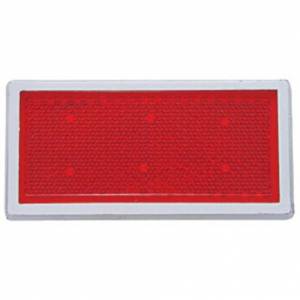UNITED PACIFIC - 30704 - REFLECTOR RECTANGULAR DE MONTAJE RÁPIDO CON BISEL CROMADO - ROJO