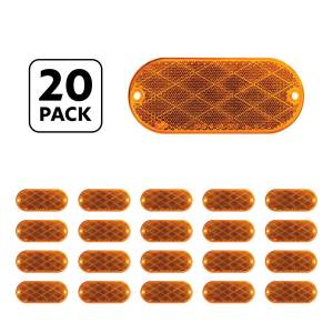 UNITED PACIFIC - 30711P20 - REFLECTOR DE MONTAJE RÁPIDO OVALADO DE 4" X 2" - ÁMBAR (20 PIEZAS)