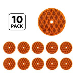 UNITED PACIFIC - 30723P10 - REFLECTOR DE PERNO CENTRAL REDONDO DE 3 3/16" - ÁMBAR (10 PIEZAS)