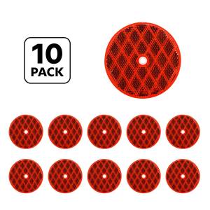 UNITED PACIFIC - 30724P10 - REFLECTOR DE PERNO CENTRAL REDONDO DE 3 3/16" - ROJO (10 PIEZAS)