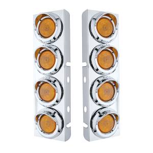 UNITED PACIFIC - UNITED PACIFIC - 30771 - SOPORTE PARA FILTRO DE AIRE FRONTAL DE INOXIDABLE CON 8 LUCES PLANAS DE 2" Y VISORES PARA PETERBILT - LENTE ÁMBAR - Image 2