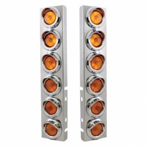 UNITED PACIFIC - 30773 - SOPORTE PARA FILTRO DE AIRE DELANTERO DE INOXIDABLE CON VISORES Y LUCES PLANAS DE 12X 2" PARA PETERBILT
