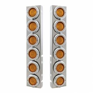 UNITED PACIFIC - 30778 - SOPORTE PARA FILTRO DE AIRE FRONTAL DE INOXIDABLE CON 12 LUCES PLANAS DE 2" Y BISELES PARA PETERBILT