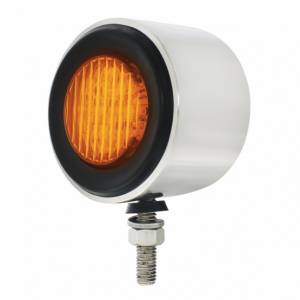 UNITED PACIFIC - 30957 - LUZ INOXIDABLE DE DOBLE CARA DE 2-1/2" CON LUCES LED Y OJALES - LED ÁMBAR Y ROJO/LENTE ÁMBAR Y ROJA