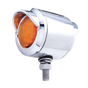 UNITED PACIFIC - 30958 - LUZ INOXIDABLE DE DOBLE CARA DE 2-1/2" CON LUCES LED Y VISORES - LED ÁMBAR Y ROJO/LENTE ÁMBAR Y ROJA
