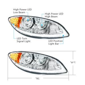 UNITED PACIFIC - UNITED PACIFIC - 31031 - FARO LED CROMADO CON BARRA DE LUCES LED Y SEÑAL DE GIRO PARA PASAJERO INTERNACIONAL PROSTAR 2006-2017 - Image 9