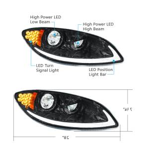UNITED PACIFIC - UNITED PACIFIC - 31033 - FARO LED APAGADO CON BARRA DE LUCES LED Y SEÑAL DE GIRO PARA PASAJERO INTERNACIONAL PROSTAR 2006-2017 - Image 8