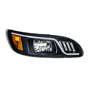 UNITED PACIFIC - UNITED PACIFIC - 31074 - FARO LED NEGRO CON LED DE GIRO, POSICIÓN Y DRL PARA PETERBILT 386 (2005-2015) Y 387 (1999-2010) - PASAJERO - Image 3