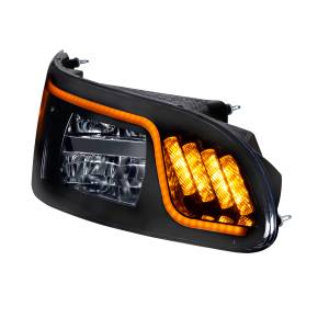 UNITED PACIFIC - UNITED PACIFIC - 31074 - FARO LED NEGRO CON LED DE GIRO, POSICIÓN Y DRL PARA PETERBILT 386 (2005-2015) Y 387 (1999-2010) - PASAJERO - Image 4