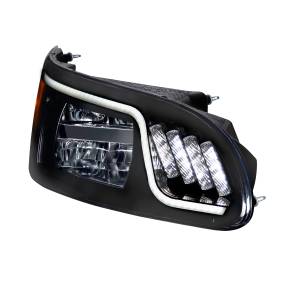 UNITED PACIFIC - UNITED PACIFIC - 31074 - FARO LED NEGRO CON LED DE GIRO, POSICIÓN Y DRL PARA PETERBILT 386 (2005-2015) Y 387 (1999-2010) - PASAJERO - Image 5