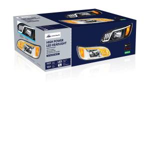 UNITED PACIFIC - UNITED PACIFIC - 31074 - FARO LED NEGRO CON LED DE GIRO, POSICIÓN Y DRL PARA PETERBILT 386 (2005-2015) Y 387 (1999-2010) - PASAJERO - Image 9