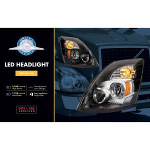 UNITED PACIFIC - UNITED PACIFIC - 31095 - FARO LED CROMADO DE ALTA POTENCIA PARA VOLVO VN/VNL 2003-2017 - PASAJERO - Image 7