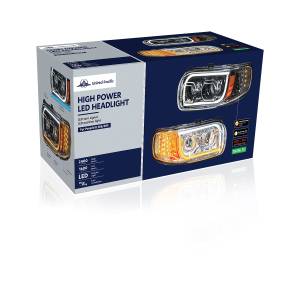 UNITED PACIFIC - UNITED PACIFIC - 31145 - FARO LED CROMADO DE ALTA POTENCIA CON GIRO DE 16 LED Y BARRA DE 57 LED PARA PETERBILT 389 2008-2023 - Image 9