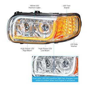 UNITED PACIFIC - UNITED PACIFIC - 31145 - FARO LED CROMADO DE ALTA POTENCIA CON GIRO DE 16 LED Y BARRA DE 57 LED PARA PETERBILT 389 2008-2023 - Image 10