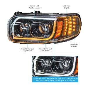 UNITED PACIFIC - UNITED PACIFIC - 31146 - FARO LED "BLACKOUT" DE ALTA POTENCIA CON GIRO DE 16 LED Y BARRA DE 57 LED PARA EL CONDUCTOR PETERBILT 389 2008-2023 - Image 10