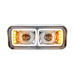 UNITED PACIFIC - 31155 - FARO DE PROYECCIÓN LED "CROMADO" DE ALTA POTENCIA CON BARRA DE LUCES DE GIRO Y POSICIÓN LED - PASAJERO