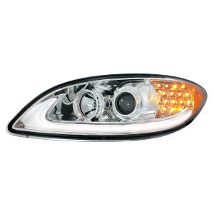 UNITED PACIFIC - 31175 - FARO DE PROYECCIÓN CROMADO CON SEÑAL DE GIRO LED Y BARRA DE LUCES PARA PROSTAR INTERNACIONAL 2006-2017 - CONDUCTOR