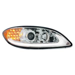 UNITED PACIFIC - 31176 - FARO DE PROYECCIÓN CROMADO CON SEÑAL DE GIRO LED Y BARRA DE LUCES PARA PROSTAR INTERNACIONAL 2006-2017 - PASAJERO