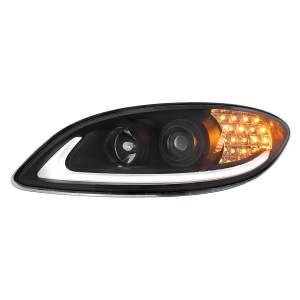 UNITED PACIFIC - 31177 - FARO DE PROYECCIÓN NEGRO CON SEÑAL DE GIRO LED Y BARRA DE LUCES PARA PROSTAR INTERNACIONAL 2006-2017 - CONDUCTOR
