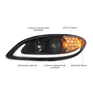 UNITED PACIFIC - UNITED PACIFIC - 31177 - FARO DE PROYECCIÓN NEGRO CON SEÑAL DE GIRO LED Y BARRA DE LUCES PARA PROSTAR INTERNACIONAL 2006-2017 - CONDUCTOR - Image 8