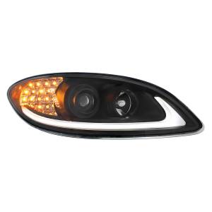 UNITED PACIFIC - 31178 - FARO DE PROYECCIÓN NEGRO CON SEÑAL DE GIRO LED Y BARRA DE LUCES PARA PROSTAR INTERNACIONAL 2006-2017 - PASAJERO