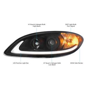 UNITED PACIFIC - UNITED PACIFIC - 31183 - FARO DE PROYECCIÓN NEGRO CON BARRA DE LUCES LED PARA PROSTAR INTERNACIONAL 2006-2017 - CONDUCTOR - Image 8