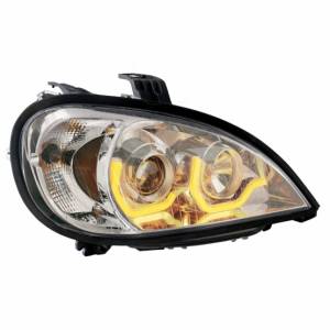 UNITED PACIFIC - 31188 - FARO DE PROYECCIÓN CROMADO CON BARRA DE LUCES DE DOBLE FUNCIÓN PARA FREIGHTLINER COLUMBIA 2001-2020 - PASAJERO