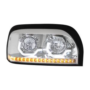 UNITED PACIFIC - 31204 - FARO CROMADO CON INTERMITENTE LED Y BARRA DE LUCES PARA FREIGHTLINER CENTURY 1996-2010 - PASAJERO