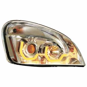 UNITED PACIFIC - 31227 - FARO DE PROYECCIÓN CROMADO CON LUCES DE POSICIÓN LED ÁMBAR DE DOBLE FUNCIÓN PARA FL CASCADIA 2008-17 - PASAJERO