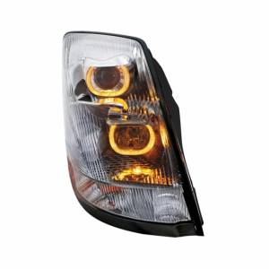 UNITED PACIFIC - UNITED PACIFIC - 31231 - FARO DE PROYECCIÓN CROMADO CON BARRA DE LUCES LED AMBAR PARA VOLVO VN/VNL 2003-2017 - PASAJERO - Image 2