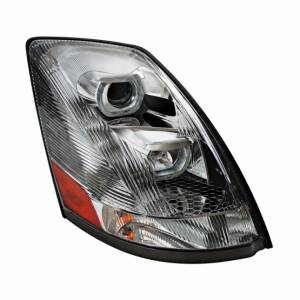 UNITED PACIFIC - UNITED PACIFIC - 31231 - FARO DE PROYECCIÓN CROMADO CON BARRA DE LUCES LED AMBAR PARA VOLVO VN/VNL 2003-2017 - PASAJERO - Image 3