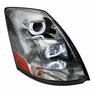 UNITED PACIFIC - 31264 - FARO DE PROYECCIÓN CROMADO CON BARRA DE LUCES LED BLANCA PARA VOLVO VN/VNL 2003-2017 - PASAJERO
