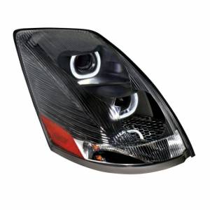 UNITED PACIFIC - 31269 - FARO DE PROYECCIÓN BLACKOUT CON BARRA DE LUZ LED BLANCA PARA VOLVO VN/VNL 2003-2017 - PASAJERO