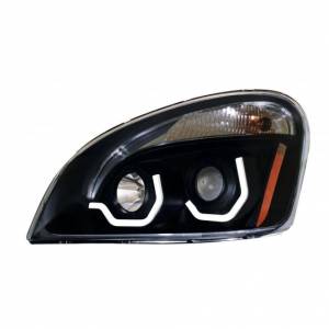 UNITED PACIFIC - 31270 - FARO DE PROYECCIÓN BLACKOUT CON LUZ DE POSICIÓN LED BLANCA PARA FREIGHTLINER CASCADIA 2008-2017 - CONDUCTOR