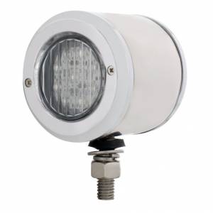UNITED PACIFIC - 31802 - LUZ DE DOBLE CARA SS DE 2" CON 9 LUCES Y BISELES LED DE 2" - LED ÁMBAR Y ROJO/LENTE TRANSPARENTE
