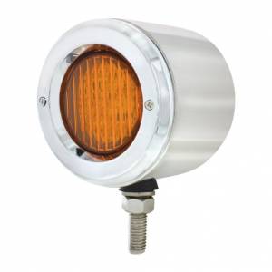 UNITED PACIFIC - 31814 - LUZ INOXIDABLE DE DOBLE CARA DE 2-1/2" CON LUCES LED Y BISELES - LED ÁMBAR Y ROJO/LENTE ÁMBAR Y ROJA