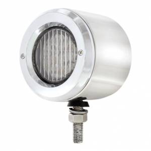 UNITED PACIFIC - 31816 - LUZ INOXIDABLE DE DOBLE CARA DE 2-1/2" CON LUCES LED Y BISELES - LED ÁMBAR Y ROJO/LENTE TRANSPARENTE