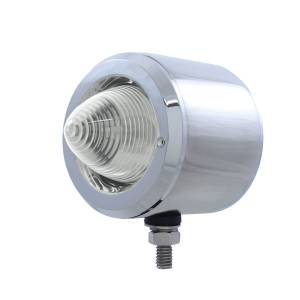UNITED PACIFIC - 31820 - LUCES DE COLMENA LED DE DOBLE CARA INOXIDABLE DE 2-1/2" CON BISEL - LED ÁMBAR Y ROJO/LENTE TRANSPARENTE