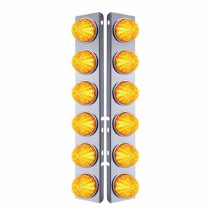 UNITED PACIFIC - 31980 - SOPORTE DEL FILTRO DE AIRE FRONTAL DE ACERO INOXIDABLE CON 12X 17 LUCES DE COLMENA LED Y BISELES DE ACERO INOXIDABLE PARA LED Y LENTES PETERBILT-AMBER (PAR)