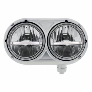 UNITED PACIFIC - 32144 - CONJUNTO DE FAROS CON CARCASA DE 304 SS Y FAROS LED CON LUZ DE POSICIÓN LED BLANCA PARA PETERBILT 359 - PASAJERO