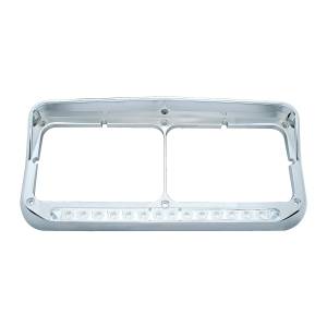 UNITED PACIFIC - UNITED PACIFIC - 32348 - BISEL DE FARO DOBLE RECTANGULAR CROMADO DE 14 LED CON VISERA - LED BLANCO/LENTE TRANSPARENTE - Image 2